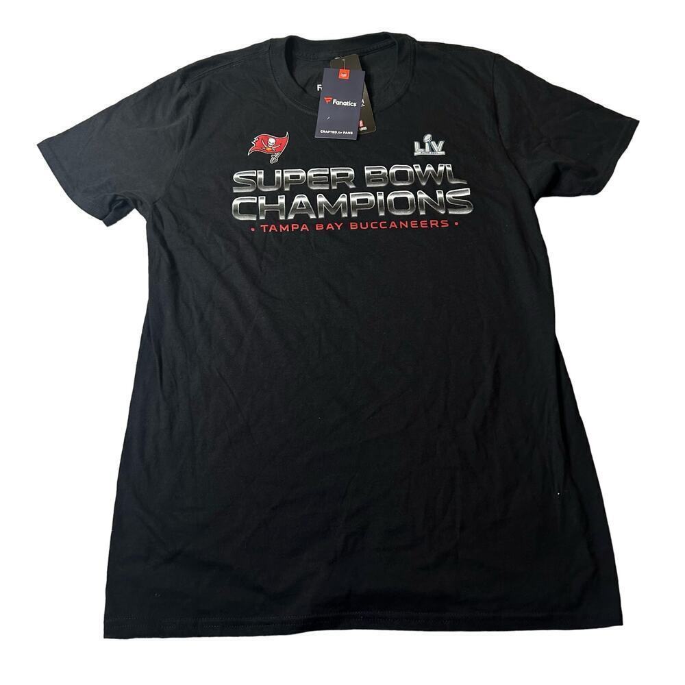 Tampa Bay Buccaneers Fanatics Tee Mens M Black Super Bowl Champions T Shirt NEW